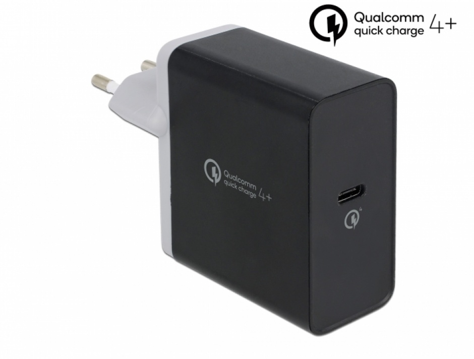 Incarcator priza USB-C PD 3.0 / Qualcomm® Quick Charge 4+ 27W, Delock 41444 conectica.ro imagine noua tecomm.ro